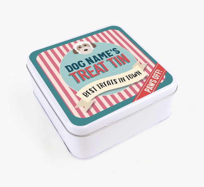 'Best Treats in Town' Square Tin for your {breedFullName}